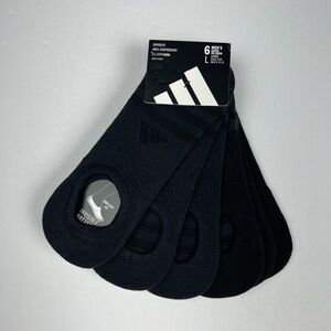 Adidas Socks Superlite Clima Cool No Show Mens Size L 8-12 Sneaker Sock 6 Pairs